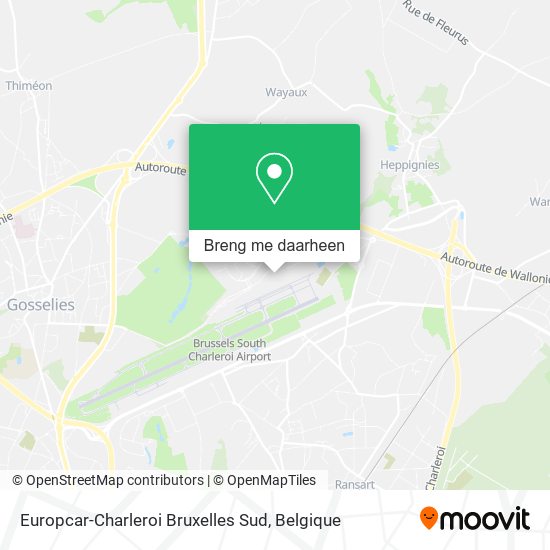 Europcar-Charleroi Bruxelles Sud kaart