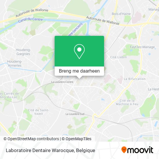Laboratoire Dentaire Warocque kaart