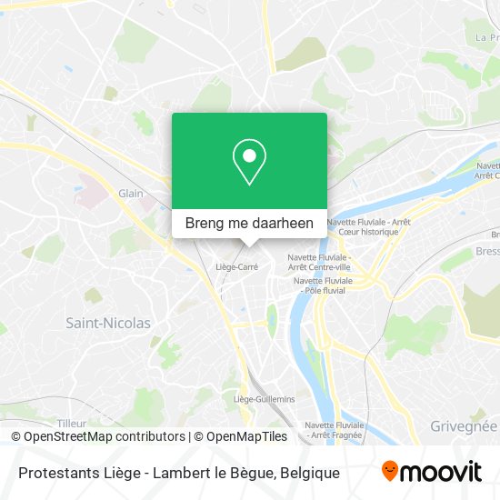 Protestants Liège - Lambert le Bègue kaart