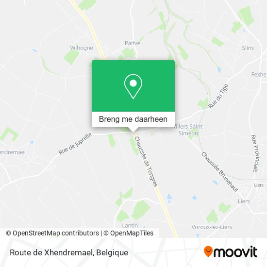 Route de Xhendremael kaart