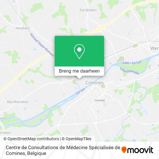 Centre de Consultations de Médecine Spécialisée de Comines kaart