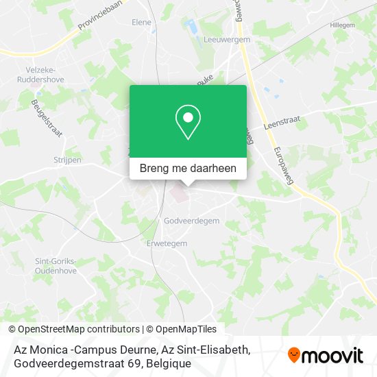Az Monica -Campus Deurne, Az Sint-Elisabeth, Godveerdegemstraat 69 kaart