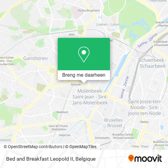 Bed and Breakfast Leopold II kaart