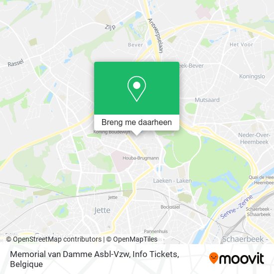 Memorial van Damme Asbl-Vzw, Info Tickets kaart