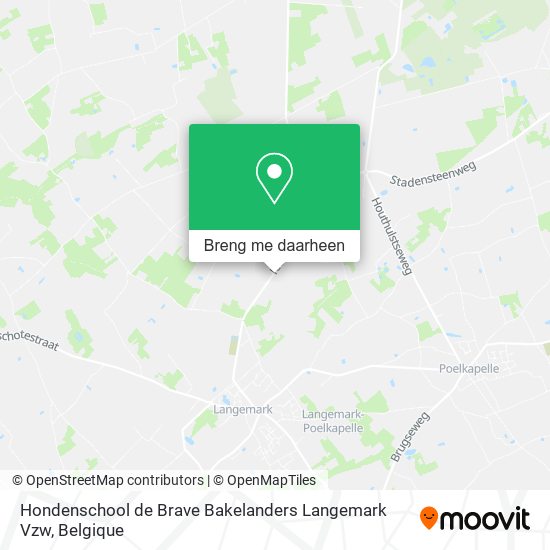 Hondenschool de Brave Bakelanders Langemark Vzw kaart