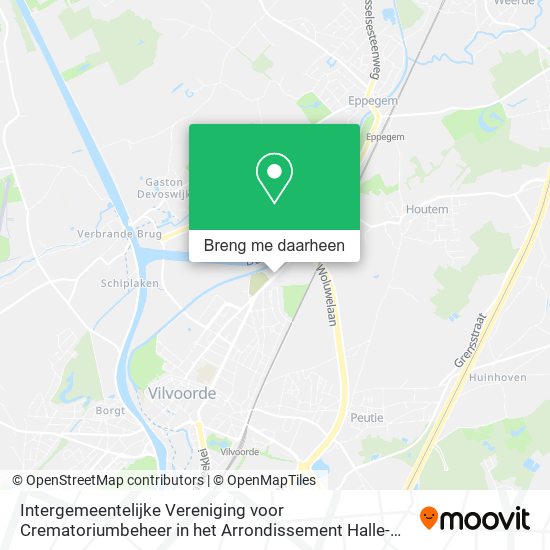 Intergemeentelijke Vereniging voor Crematoriumbeheer in het Arrondissement Halle-Vilvoorde Openb. i kaart