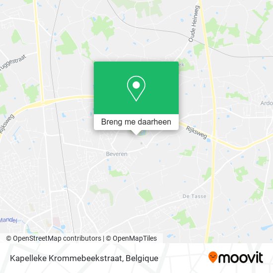 Kapelleke Krommebeekstraat kaart