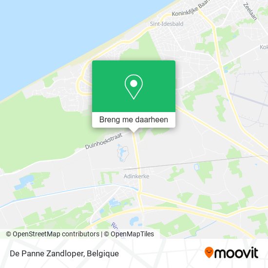 De Panne Zandloper kaart