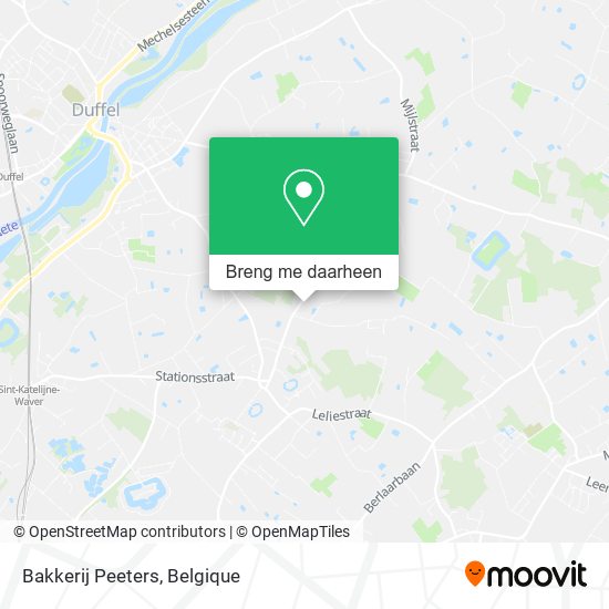 Bakkerij Peeters kaart