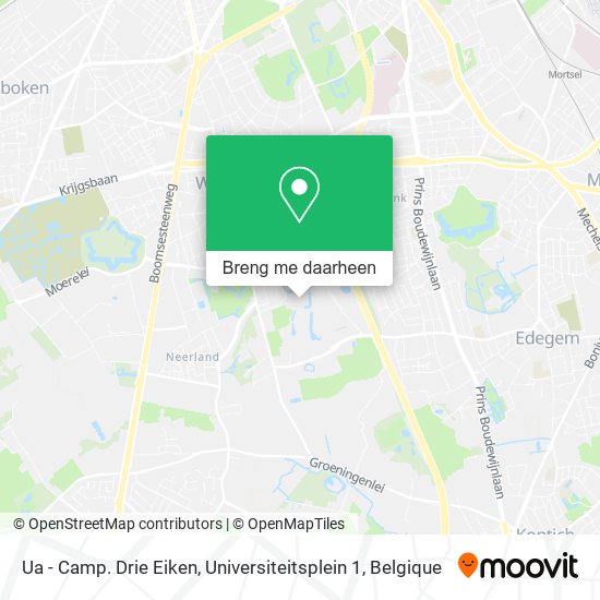 Ua - Camp. Drie Eiken, Universiteitsplein 1 kaart