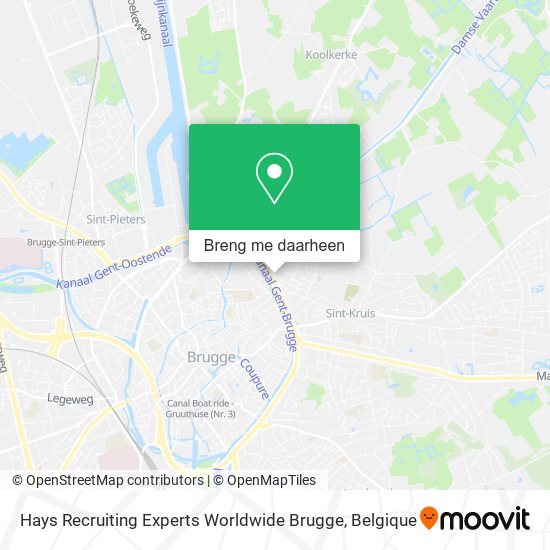 Hays Recruiting Experts Worldwide Brugge kaart