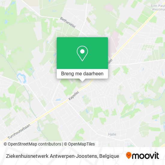 Ziekenhuisnetwerk Antwerpen-Joostens kaart