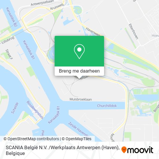 SCANIA België N.V. /Werkplaats Antwerpen (Haven) kaart