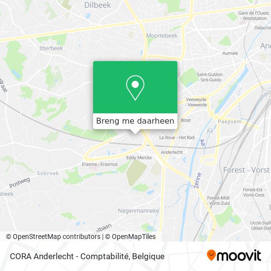 CORA Anderlecht - Comptabilité kaart