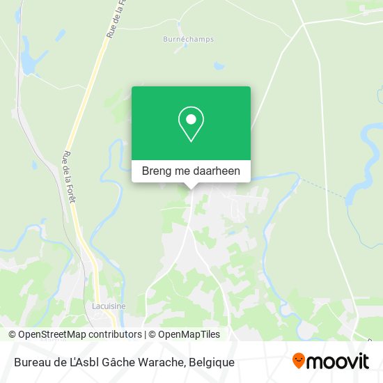 Bureau de L'Asbl Gâche Warache kaart