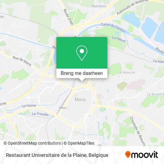 Restaurant Universitaire de la Plaine kaart