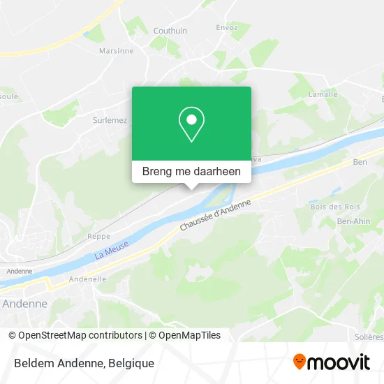Beldem Andenne kaart