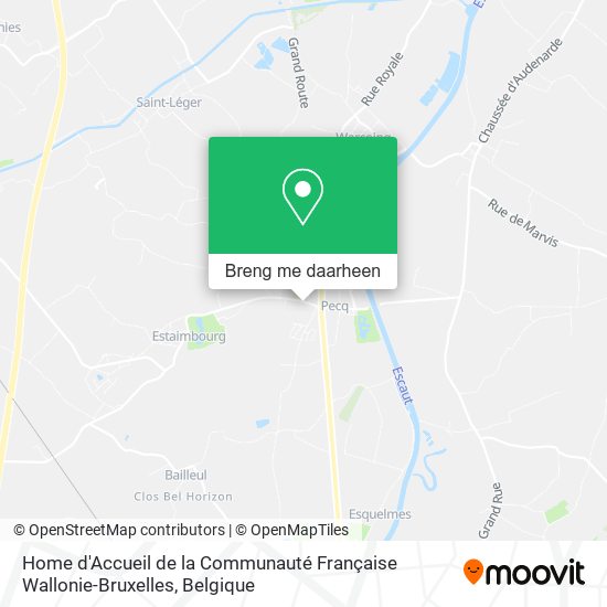 Home d'Accueil de la Communauté Française Wallonie-Bruxelles kaart