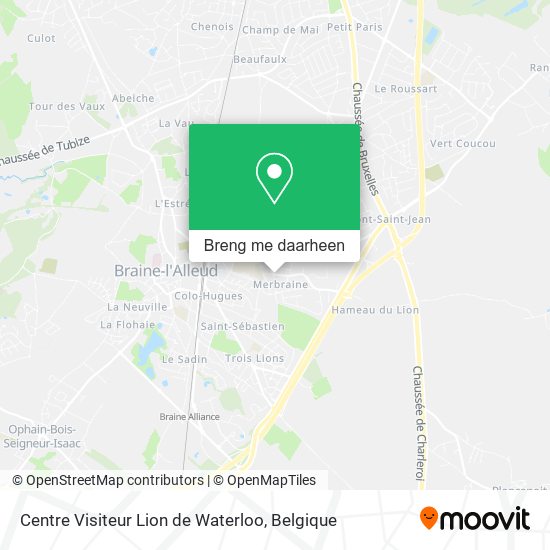 Centre Visiteur Lion de Waterloo kaart