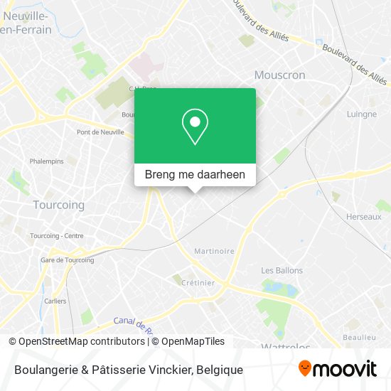 Boulangerie & Pâtisserie Vinckier kaart