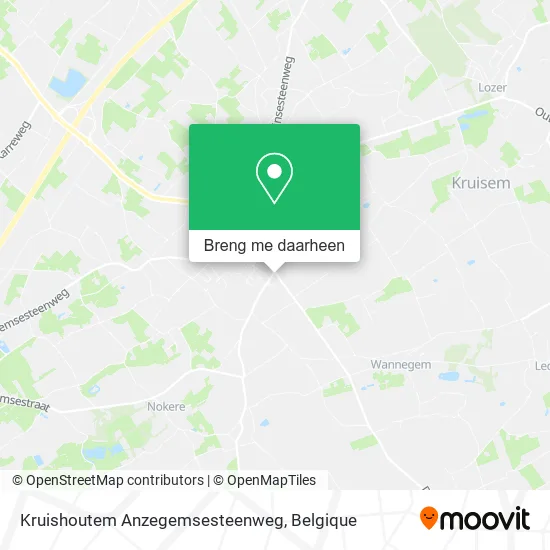 Kruishoutem Anzegemsesteenweg kaart
