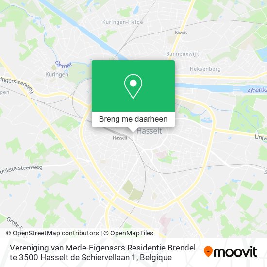 Vereniging van Mede-Eigenaars Residentie Brendel te 3500 Hasselt de Schiervellaan 1 kaart