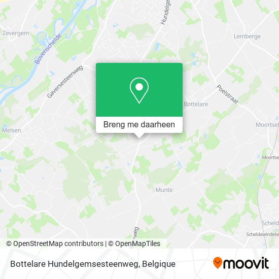 Bottelare Hundelgemsesteenweg kaart