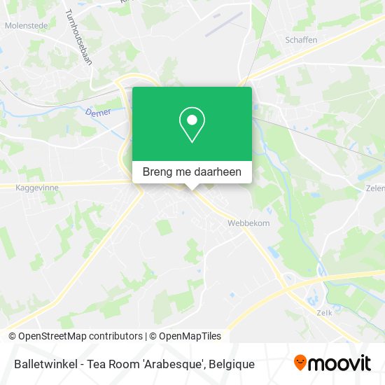 Balletwinkel - Tea Room 'Arabesque' kaart