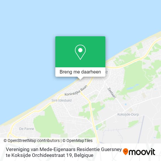 Vereniging van Mede-Eigenaars Residentie Guersney te Koksijde Orchideestraat 19 kaart
