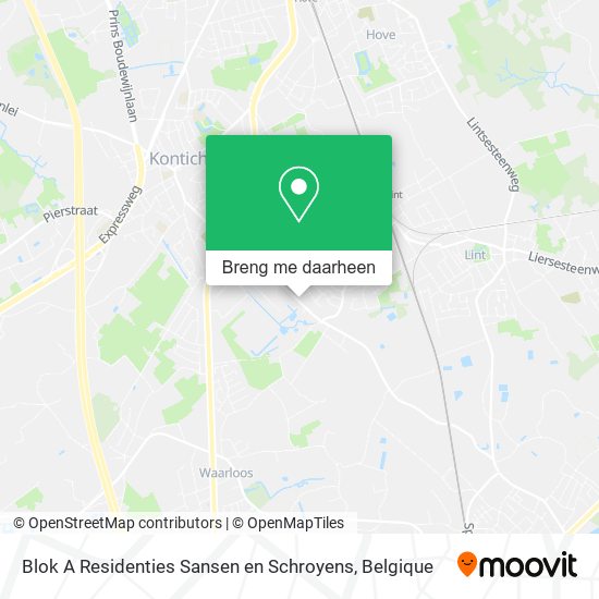 Blok A Residenties Sansen en Schroyens kaart