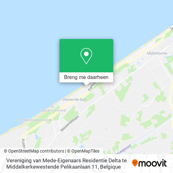 Vereniging van Mede-Eigenaars Residentie Delta te Middelkerkewestende Pelikaanlaan 11 kaart