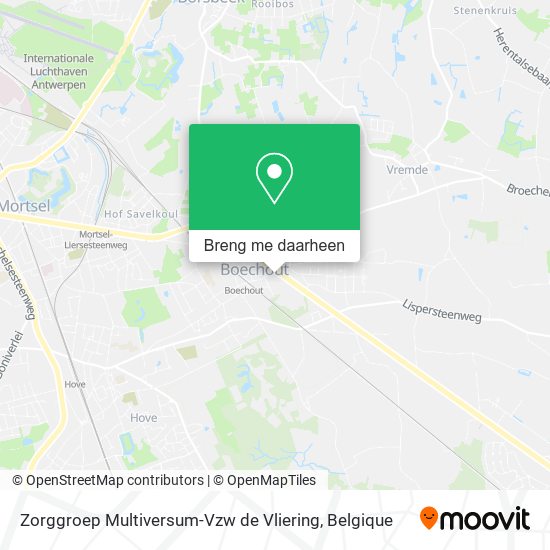Zorggroep Multiversum-Vzw de Vliering kaart