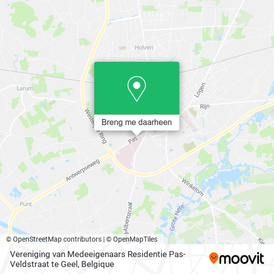 Vereniging van Medeeigenaars Residentie Pas- Veldstraat te Geel kaart