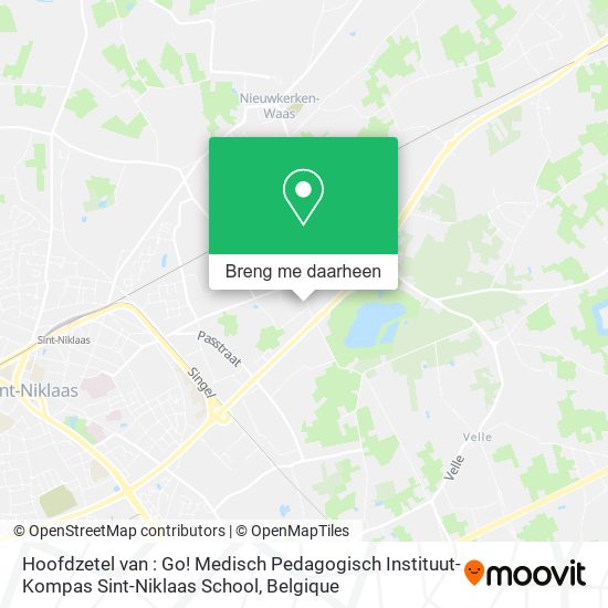 Hoofdzetel van : Go! Medisch Pedagogisch Instituut-Kompas Sint-Niklaas School kaart