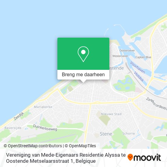 Vereniging van Mede-Eigenaars Residentie Alyssa te Oostende Metselaarsstraat 1 kaart
