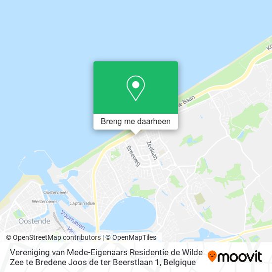 Vereniging van Mede-Eigenaars Residentie de Wilde Zee te Bredene Joos de ter Beerstlaan 1 kaart
