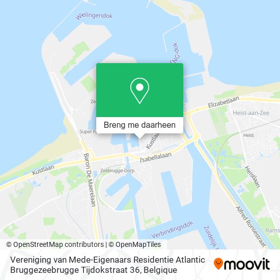 Vereniging van Mede-Eigenaars Residentie Atlantic Bruggezeebrugge Tijdokstraat 36 kaart