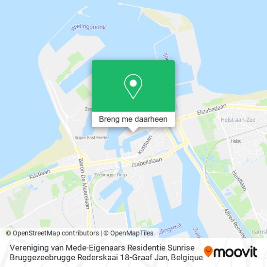 Vereniging van Mede-Eigenaars Residentie Sunrise Bruggezeebrugge Rederskaai 18-Graaf Jan kaart