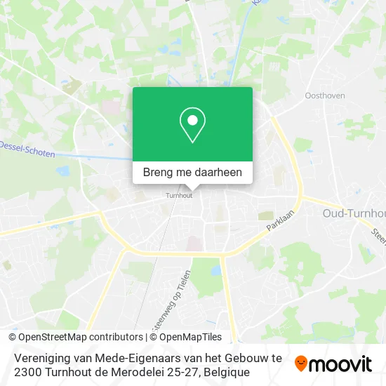 Vereniging van Mede-Eigenaars van het Gebouw te 2300 Turnhout de Merodelei 25-27 kaart