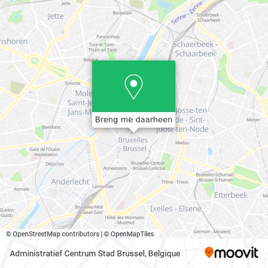 Administratief Centrum Stad Brussel kaart