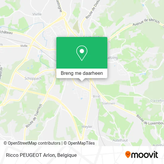 Ricco PEUGEOT Arlon kaart