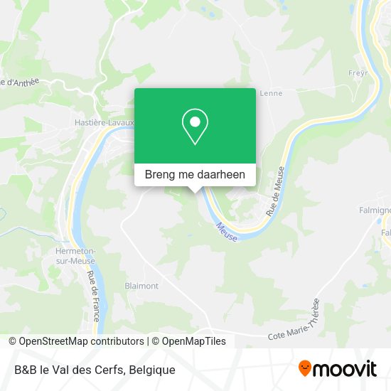 B&B le Val des Cerfs kaart