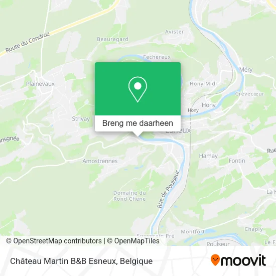 Château Martin B&B Esneux kaart