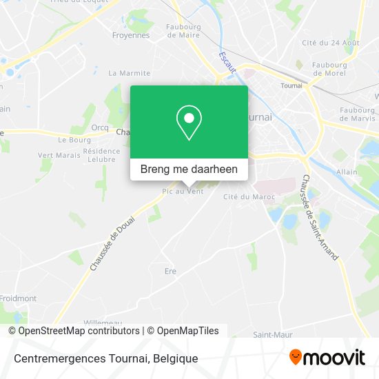Centremergences Tournai kaart