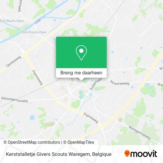 Kerststalletje Givers Scouts Waregem kaart
