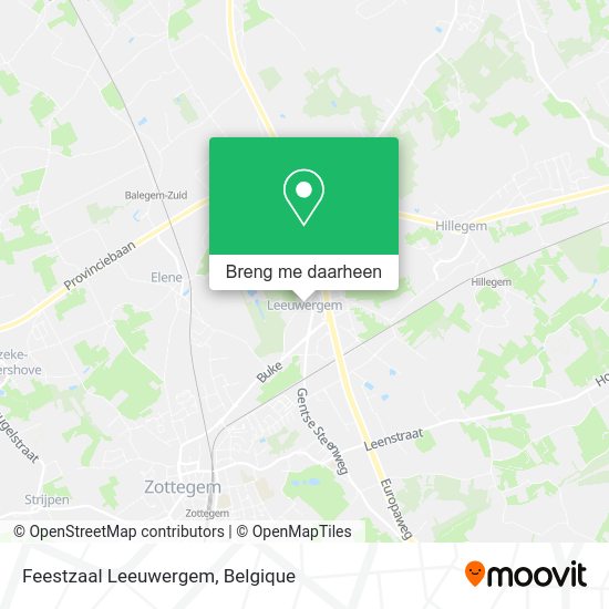 Feestzaal Leeuwergem kaart