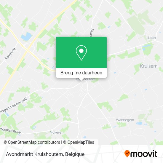 Avondmarkt Kruishoutem kaart