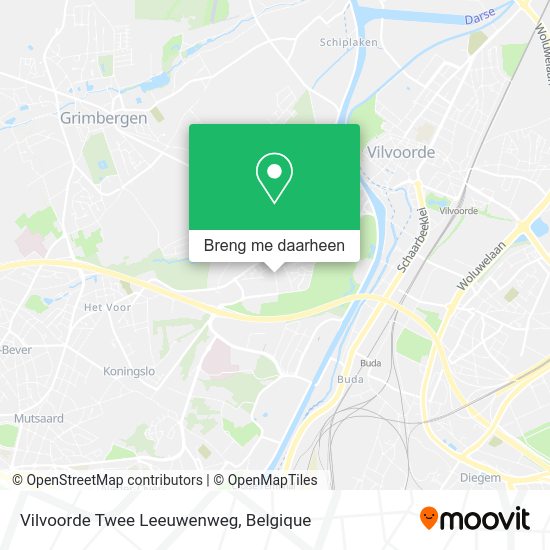 Vilvoorde Twee Leeuwenweg kaart