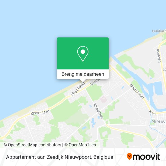 Appartement aan Zeedijk Nieuwpoort kaart
