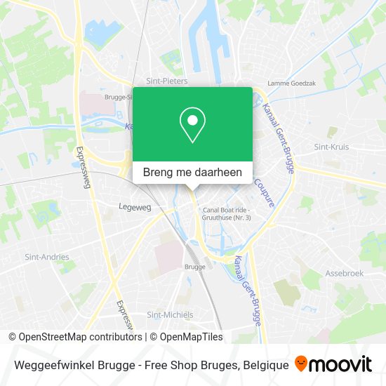 Weggeefwinkel Brugge - Free Shop Bruges kaart